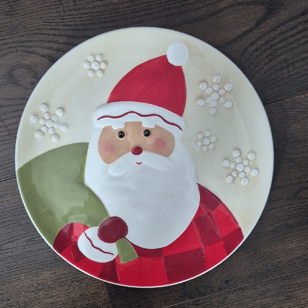 Hallmark Santa Plate, 10 1/2 Inch